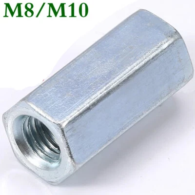 M8 M10 Metric Coupling Nuts Zinc Plated Carbon Steel Long Rod Coupling Hex Nuts - Image 1 of 4