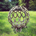 Horseshoe Sphere Garden Feature Fire Firepit 50cm Hand Crafted Gift FREE POSTAGE
