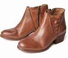 H By Hudson Tan Leather Ikat Ankle Boots, Size EU39