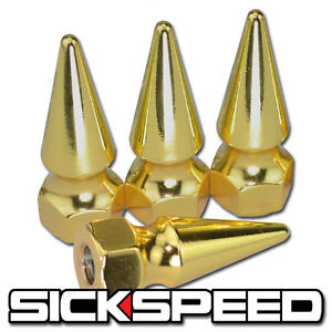 4 SICKSPEED SPIKED VALVE COVER SET ENGINE BAY DRESS UP KIT M6X1 24K/GOLD A