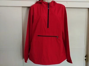 Charles River Apparel Womens Sz Medium Pack And Go Red Hooded Rain Jacket new - Picture 1 of 8