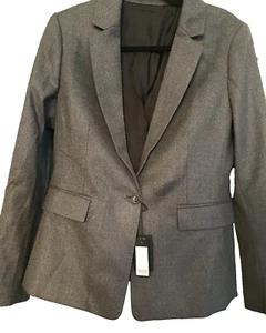 JOSEPH women's Prisca flannel stretch Jacket, size Fr42, Charcoal, NWT - Picture 1 of 5