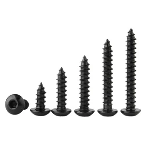 Tornillos autoadhesivos con cabeza de botón de enchufe hexagonal negro 8,8 acero M3 M4 M5 M6 - Imagen 1 de 7