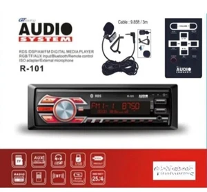AUDIOSYSTEM R-101 autoradio USB BLUETOOTH MP3 + TELECOMANDO E MICROFONO STEREO - Foto 1 di 3