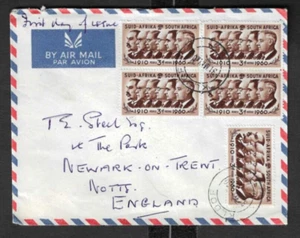 SOUTH AFRICA - FIRST DAY OF ISSUE ON AIRMAIL COVER - UNION DAY - 31/05/60 - Picture 1 of 1