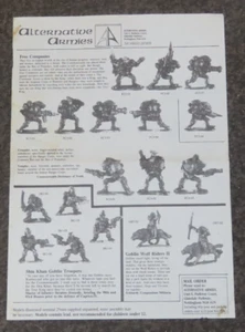 Alternative Armies Flyer Firefight Free Companies Ion Age Poster Sheet Bob Olley - Picture 1 of 2