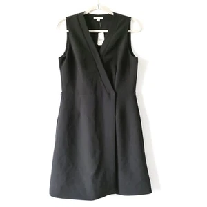 Cato Womens Black Sleeveless V Neck Faux Wrap Dress Size 10 New, No Belt - Picture 1 of 8