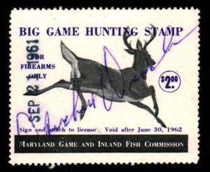 Maryland 1961 ""sello de ciervo blanco armas de fuego"" usadas - en muy buen estado - $75.00 (ESP #112) - Imagen 1 de 1