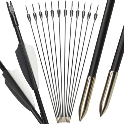 31" Archery Arrows 6mm Arrow Shaft Fiberglass Recurve Compound Bow Hunting Shoot - Image 1 of 4