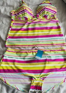 Swimming Bikini 2 Piece Top Bottoms Shorts size 20 Top Size 14 Multicolour SALE - Picture 1 of 5
