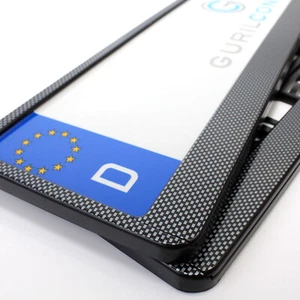 2x Kennzeichenhalter Carbon-Look mit Wunschtext – personalisiert für 520x110 mm - Bild 1 von 6