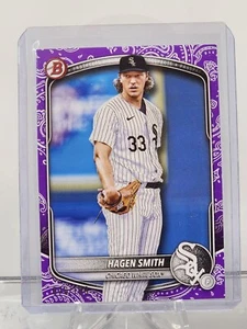 2025 Bowman Hagen Smith Purple Bandana /199 #BP-44 - Bild 1 von 2