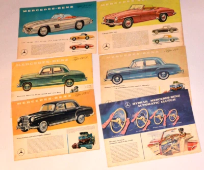 6 VINTAGE 1950s MERCEDES-BENZ SINGLE PAGE BROCHURES! 300 SL/190 SL/219/220S/180D - Image 1 of 4