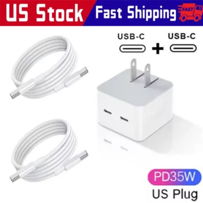 35W USB-C Dual Port Fast Charger Cube PD Adapter For iPhone 16/15/14/13/Pro lot - Image 1 of 4