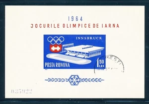 ROMANIA 1963, 9th WINTER OLYMPIC GAMES INNBRUCK IMPERF S/S NOTED AFTER SCT 1604 - Picture 1 of 1