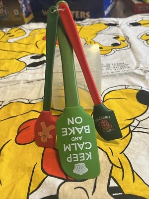 3 Espátulas de Silicona Profesionales Faberware Sin Bpa Aptas para Lavavajillas Navidad Foto 1 de 3