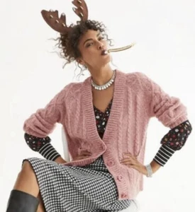 Cardigan Cabi S 2021 rosa confezione #4065 maglione maglia cavo manica a palloncino - Foto 1 di 10
