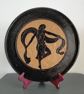 Dauphiné lackierte Terrakotta Platte signiert A.M. Faure 1953 - Bild 1 von 9