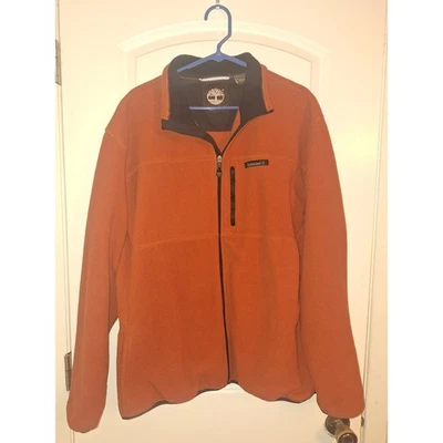 Timberland Mens 2XL Fleece Jacket Full Zip Orange Black Outdoor Coat - Image 1 of 3