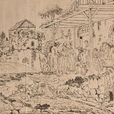 Carl Gottfried Schaupmeyer Genremalerei Klassizismus plattensign Radierung 1802 - Bild 1 von 3