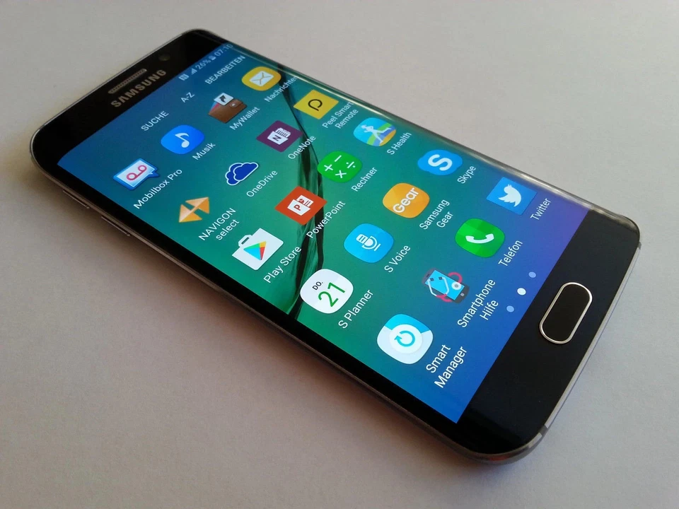 SAMSUNG GALAXY S6 EDGE 32GB BLACK NEU+OVP+VIELE EXTRAS+RECHNUNG+DHL VERSAND - Bild 1 von 1