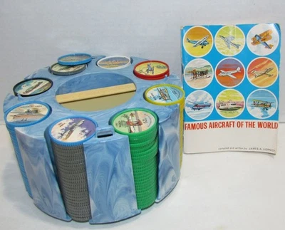 1960's Jell-O Famous Aircraft of the World moedas em suporte, conjunto de 200 - Imagem 1 de 4