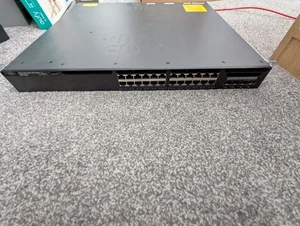 Cisco WS-C3650-24PS-S 24-Port  - 1GbE PoE+ - Permanent ipservices L3 Rackmount - Picture 1 of 5