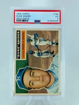 1956 Topps DUKE SNIDER #150 PSA 3 - Brooklyn Dodgers HOF - Imagem 1 de 2