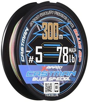 X-Braid Castman Azul Especial X8 300m Nº 5 marca roja de figura de plata de 78 lb cada 10 m UJ Foto 1 de 2