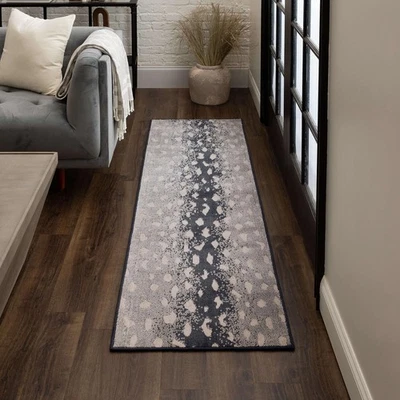 Antelope Animal Print Gray 2' 1" x 5' Area Rug Perfect for Kitchen, Living Ro... - Image 1 of 4