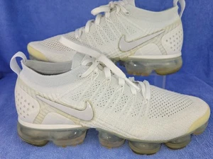 Nike Air VaporMax Flyknit 2 Mens Size 9 White Athletic Running Shoes Sneakers - Picture 1 of 13
