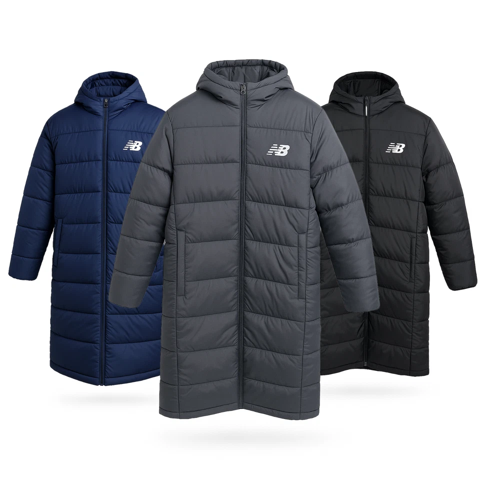 New Balance Men's Long Hood Full Zip Polyester Jacket With PU Coating for Water - Image 1 of 1