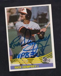 Rick Dempsey Autograph Baltimore Orioles 1984 Donruss - Picture 1 of 1