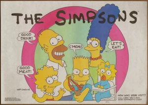 Vintage THE SIMPSONS BURGER KING PLACEMAT (1990) Matt GROENING Bart HOMER Marge - Picture 1 of 1