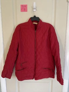 Kate Hill Red Quilted Jacket women’s size L - Picture 1 of 7