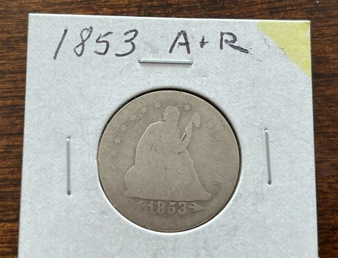 1853 Seated Liberty Quarter Arrows + Rays Cover