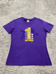 LSU Tigers Shirt Women Large Graphic Purple Team Nike 2007 V Neck NCAA - Picture 1 of 10