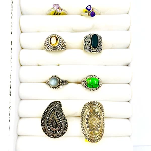 JTV QVC SHOPLC DE COLECCIÓN NUEVOS CON ETIQUETAS Anillos de Plata Esterlina 925 Surtidos Piedras Preciosas Naturales LEER - Imagen 1 de 21