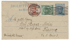 Regno d'Italia - Biglietto Postale 25 c. con 5 c. Michetti e 5 c. Leoni - Picture 1 of 2