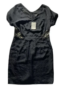 Miss Me MM Couture Dress Size L Sequin Zipper Short Sleeve Length 35” V Neck Y - Picture 1 of 5
