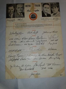 Limited Edition Vintage 1974 Detroit Tigers Autogrammbogen - Bild 1 von 4