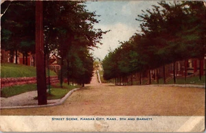 Postkarte Straßenszene 9. und Barnett Kansas City KS ungeteilt gestempelt 1907 - Bild 1 von 2