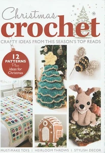 Christmas Crochet Pattern Book Tree Gingerbread House Reindeer Blanket Bee - Picture 1 of 7