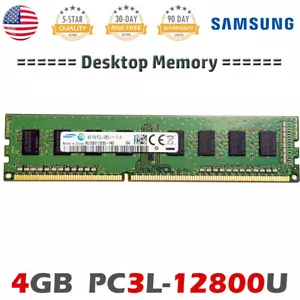Samsung 4GB DDR3L 1600 Desktop Memory 1Rx8 PC3L-12800U DDR3 UDIMM 1.35V 240 Pin - Picture 1 of 1