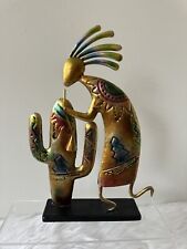 Kokopelli Metal Art 14” Sculpture Native American Statue Indian Dancer Made USA