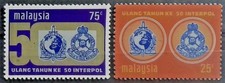MALAYSIA 1973 50TH ANNIVERSARY OF INTERPOL SG 108 - 109 MNH OG