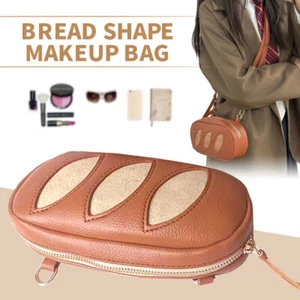 Womens Bread Shaped Makeup Bag Storage Bag Bread Shaped Crossbody Bag Crossbody - Picture 1 of 22