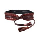 Bottega Veneta Intrecciato Weave Wide Waist Leather Belt Italy Knotted Boho Rare