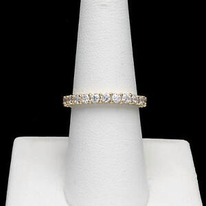 2CT BRILLIANT SIMULATED DIAMOND ETERNITY RING SOLID 14K YELLOW GOLD BAND SIZE 9