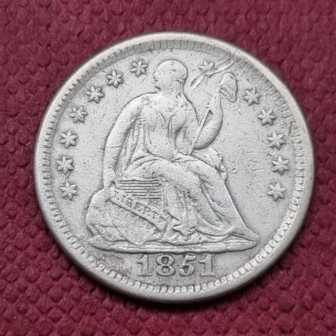 1851 O Seated Liberty Half Dime 5c Better Grade XF ++ Details #49320 Cover